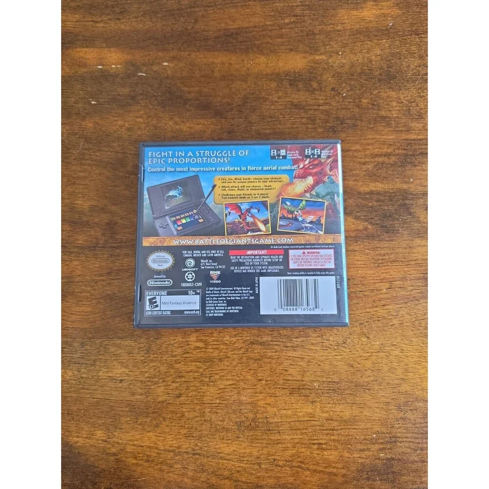 Battle of Giants Dragons Nintendo DS CASE & MANUAL ONLY No Game Ubisoft 2009